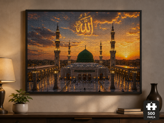 Mescid-i Nebevi Gün Batımı Premium Puzzle – 500 Parça| 35x50 cm