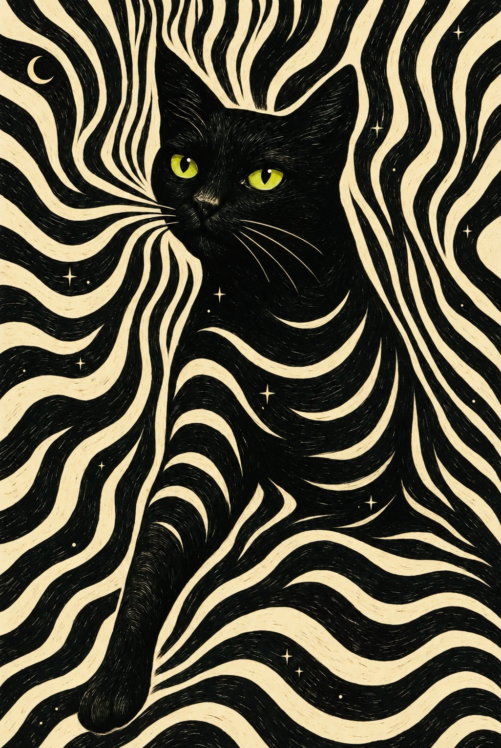 Midnight Cat – Siyah Kedi Tablo